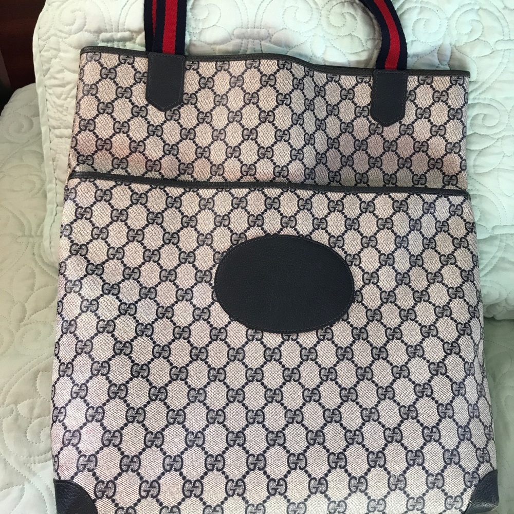 Gucci Shopper Tote Black Supreme Web Gg